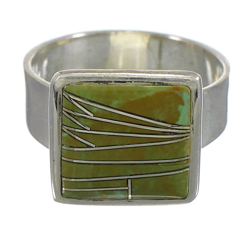 Southwestern Authentic Sterling Silver And Turquoise Ring Size 4-3/4 YX86559