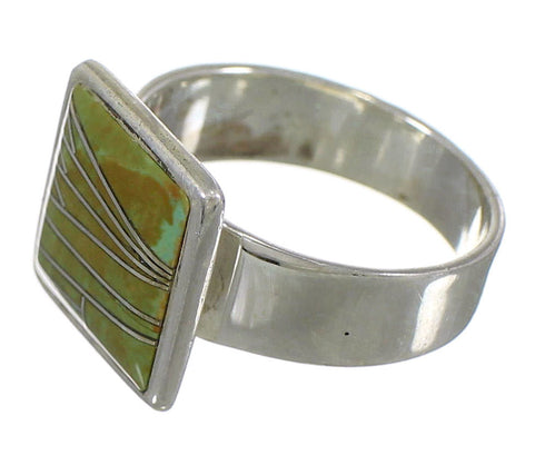 Southwestern Authentic Sterling Silver And Turquoise Ring Size 4-3/4 YX86559