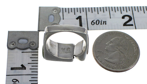 Authentic Sterling Silver Southwestern Turquoise Inlay Ring Size 5-1/2 QX83993