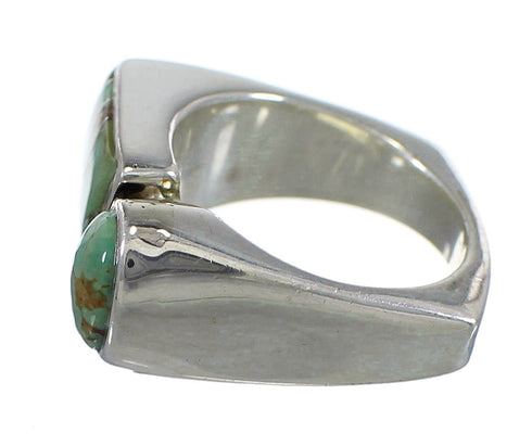 Southwest Authentic Sterling Silver Turquoise Inlay Ring Size 5-1/2 QX84003