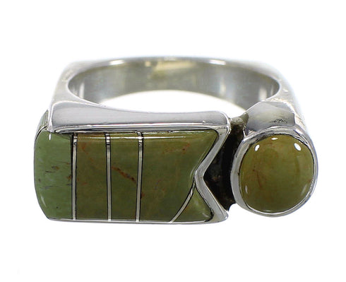 Turquoise Inlay Silver Southwest Ring Size 7 QX84064