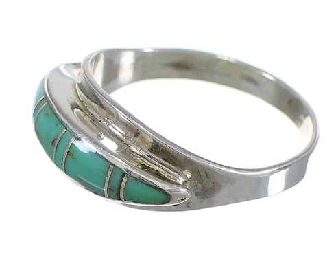 Southwestern Silver Turquoise Ring Size 6 QX84174