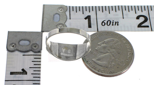 Southwestern Silver Turquoise Ring Size 6 QX84174