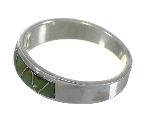 Genuine Sterling Silver Southwestern Turquoise Jewelry Ring Size 6-1/2 QX84312