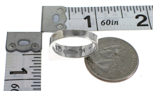 Genuine Sterling Silver Southwestern Turquoise Jewelry Ring Size 6-1/2 QX84312