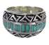 Turquoise Inlay Authentic Sterling Silver Water Wave Ring Size 5-1/4 AX83642