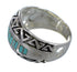 Turquoise Authentic Sterling Silver Water Wave Ring Size 6-1/4 AX83638