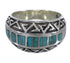 Turquoise Inlay Silver Water Wave Southwest Ring Size 6-1/4 AX83650