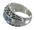 Turquoise Inlay Silver Water Wave Southwest Ring Size 6-1/4 AX83650