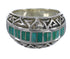 Turquoise Inlay Water Wave Sterling Silver Ring Size 5-1/4 AX83662