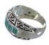 Turquoise Inlay Water Wave Sterling Silver Ring Size 5-1/4 AX83662
