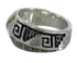 Southwestern Silver Water Wave Turquoise Inlay Jewelry Ring Size 6-1/4 AX83793