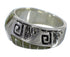 Southwestern Sterling Silver Water Wave Turquoise Inlay Jewelry Ring Size 6-1/2 AX83797