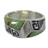 Turquoise Inlay Silver Water Wave Southwest Ring Size 5-1/4 AX83953