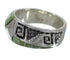 Turquoise Inlay Silver Water Wave Southwest Ring Size 5-1/4 AX83953