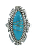 Southwestern Sterling Silver Turquoise Ring Size 6-1/4 QX85107