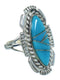 Southwestern Genuine Sterling Silver Turquoise Ring Size 5-1/4 QX85113