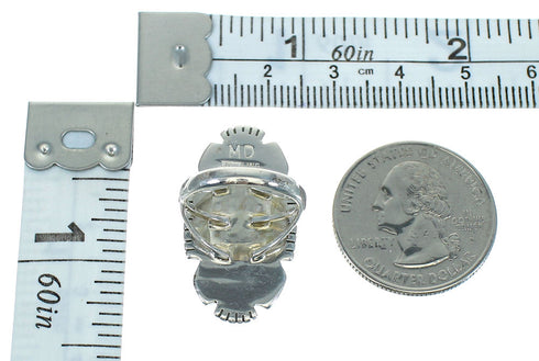 Southwestern Genuine Sterling Silver Turquoise Ring Size 5-1/4 QX85113