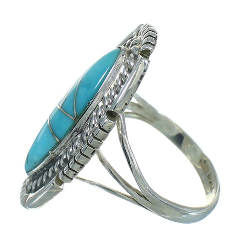 Turquoise Authentic Sterling Silver Southwest Ring Size 7-3/4 QX85120