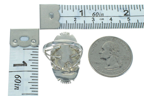 Turquoise Authentic Sterling Silver Southwest Ring Size 7-3/4 QX85120