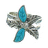 Turquoise Flower Sterling Silver Southwestern Ring Size 6 QX85174