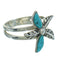 Turquoise Flower Southwest Silver Ring Size 7-1/4 QX85180