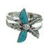 Turquoise Flower Southwest Silver Ring Size 7-1/4 QX85180