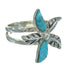 Turquoise Flower Southwest Authentic Sterling Silver Ring Size 5-1/4 QX85186
