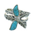 Turquoise Flower Southwest Authentic Sterling Silver Ring Size 5-1/4 QX85186