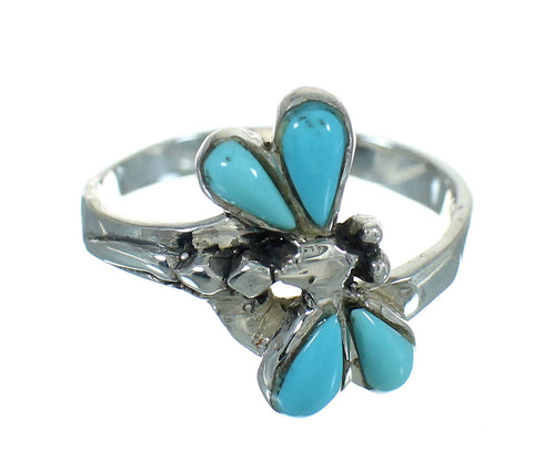 Sterling Silver Southwest Turquoise Dragonfly Ring Size 4-3/4 QX85203