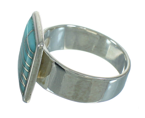 Turquoise Genuine Sterling Silver Southwestern Ring Size 8-1/2 QX85238
