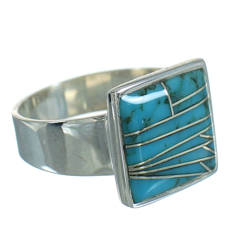 Turquoise Southwest Silver Ring Size 5 QX85239