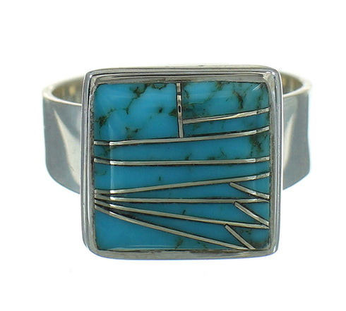 Turquoise Southwest Silver Ring Size 5 QX85239
