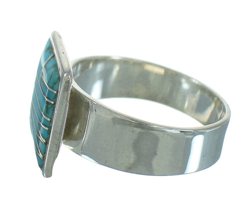 Turquoise Southwest Silver Ring Size 5 QX85239