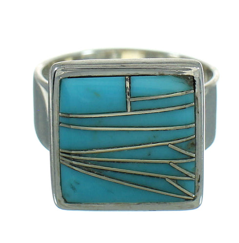 Turquoise Southwest Sterling Silver Ring Size 4-1/2 QX85244