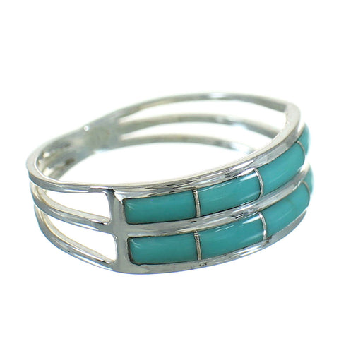 Authentic Sterling Silver Turquoise Inlay Ring