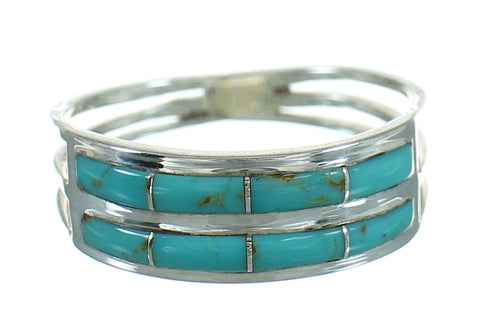 Turquoise And Genuine Sterling Silver Ring Size 6-3/4 RX85204