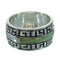 Silver Southwestern Turquoise Water Wave Ring Size 5-3/4 QX85749