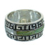 Silver Southwestern Turquoise Water Wave Ring Size 5-3/4 QX85749