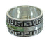 Silver Southwestern Turquoise Water Wave Ring Size 5-3/4 QX85749