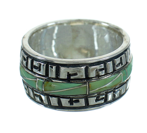 Turquoise Water Wave Silver Southwest Ring Size 6-1/4 QX85756