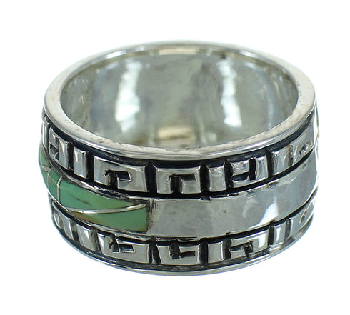 Turquoise Water Wave Silver Southwest Ring Size 6-1/4 QX85756