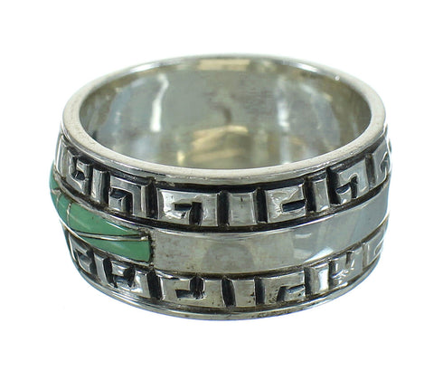 Turquoise Water Wave Authentic Sterling Silver Southwestern Ring Size 5-1/4 QX85762