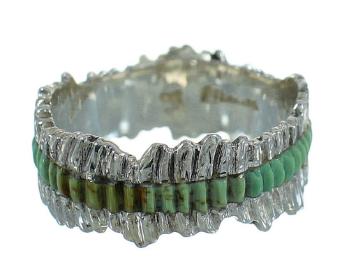 Silver Southwestern Turquoise Ring Size 4-1/2 QX85840