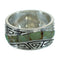 Authentic Sterling Silver Turquoise Southwestern Water Wave Ring Size 4-3/4 QX85798