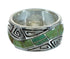 Southwest Turquoise Silver Water Wave Ring Size 4-3/4 QX85801