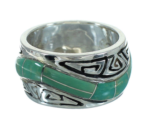 Water Wave Turquoise Genuine Sterling Silver Southwest Ring Size 5-1/4 QX85831