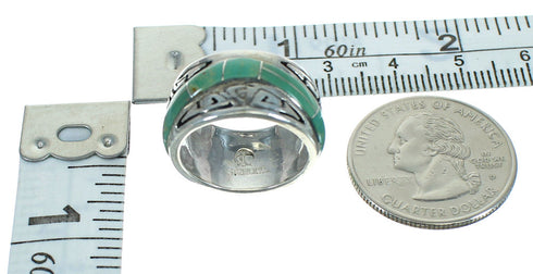 Water Wave Turquoise Genuine Sterling Silver Southwest Ring Size 5-1/4 QX85831