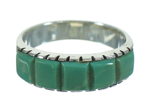 Authentic Sterling Silver Southwest Turquoise Jewelry Ring Size 7-1/4 AX85053