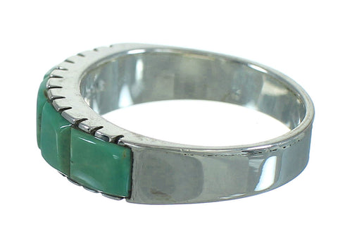 Authentic Sterling Silver Southwest Turquoise Jewelry Ring Size 7-1/4 AX85053